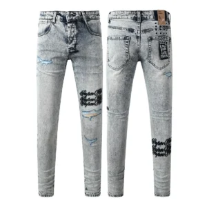 KSUBI Men's Jeans Original Elastic Fabrics Distressed Stonewashed Colored Dark Ripped Denim Pencil Pants High