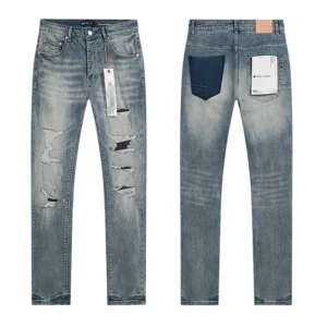 High Quality Men's Designer Ripped Vintage Slim Jeans Blue Men Pants Distressed Denim Jeans