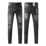 KSUBI Men’s Jeans Original Elastic Fabrics Distressed Stonewashed Colored Dark Ripped Denim Pencil Pants High