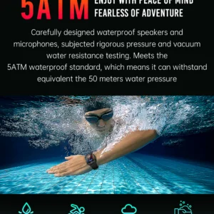 VALDUS 1.8 Inch Deep Waterproof Smartwatch Womens Health Reminder VD22