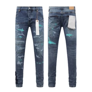 High Quality Men's Designer Ripped Vintage Slim Jeans Blue Men Pants Distressed Denim Jeans