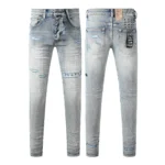 KSUBI Men’s Jeans Original Elastic Fabrics Distressed Stonewashed Colored Dark Ripped Denim Pencil Pants High