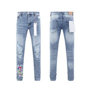 High Quality Men's Designer Ripped Vintage Slim Jeans Blue Men Pants Distressed Denim Jeans