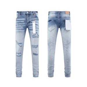 High Quality Men's Designer Ripped Vintage Slim Jeans Blue Men Pants Distressed Denim Jeans