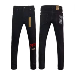 KSUBI Men's Jeans Original Elastic Fabrics Distressed Stonewashed Colored Dark Ripped Denim Pencil Pants High