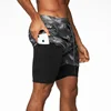 Men’s 2-in-1 Camo Quick Dry Yoga and Running Shorts Compression Inner Layer Gym Fitness Jogging Pants