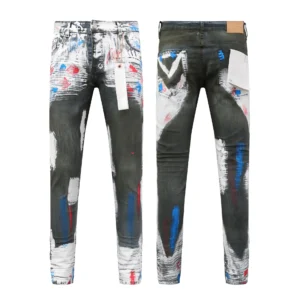 High Quality Men's Designer Ripped Vintage Slim Jeans Blue Men Pants Distressed Denim Jeans