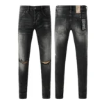 Designer Clothing KSUBI Men’s Jeans Original Elastic Fabrics Distressed Stonewashed Colored Dark Ripped Denim Pencil Pants High