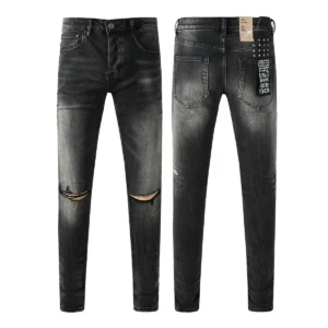KSUBI Men's Jeans Original Elastic Fabrics Distressed Stonewashed Colored Dark Ripped Denim Pencil Pants High