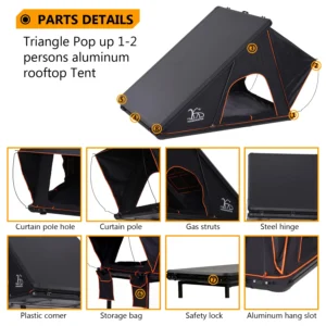 4x4 Camping Car Truck Accessories Hardshell Rooftop Tent Aluminum Ladder