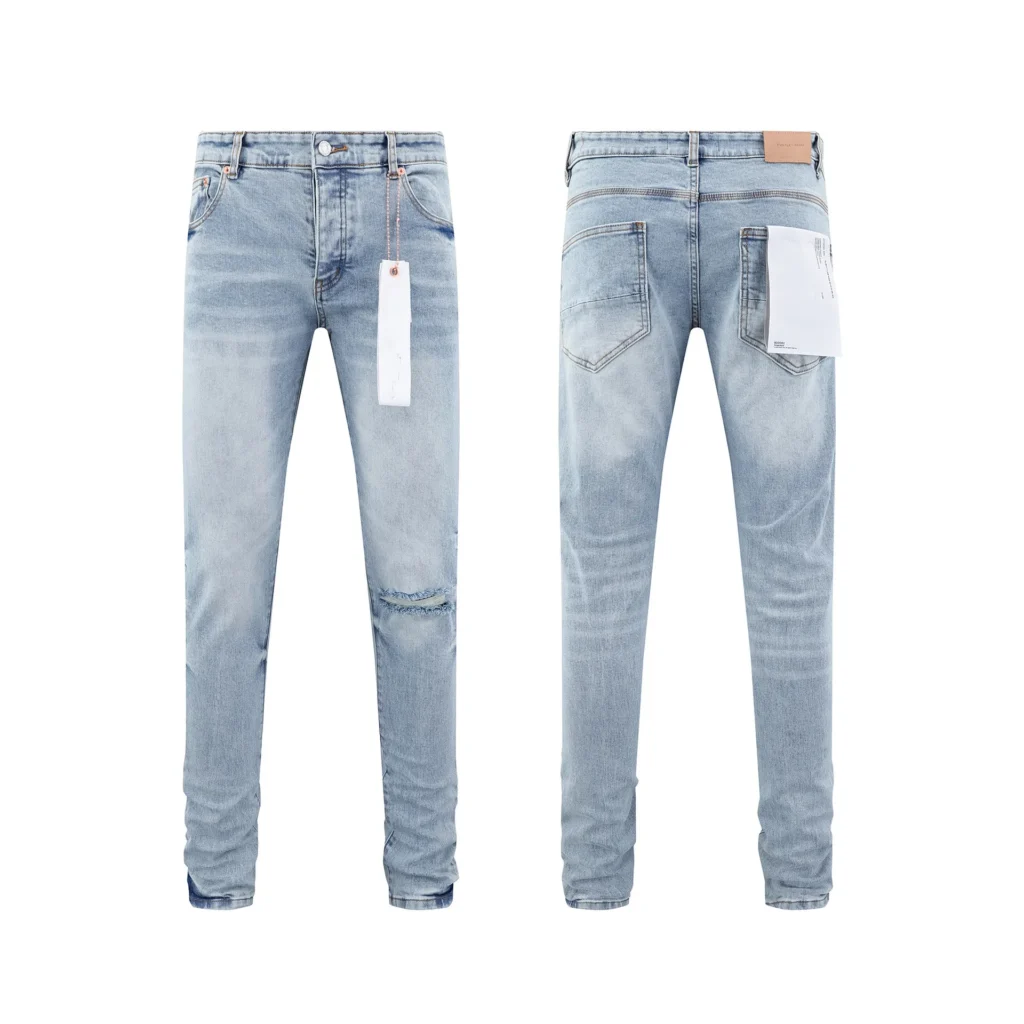 High Quality Men's Designer Ripped Vintage Slim Jeans Blue Men Pants Distressed Denim Jeans