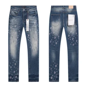 High Quality Men's Designer Ripped Vintage Slim Jeans Blue Men Pants Distressed Denim Jeans