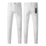 Designer Clothing KSUBI Men’s Jeans Original Elastic Fabrics Distressed Stonewashed Colored Dark Ripped Denim Pencil Pants High