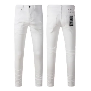 KSUBI Men's Jeans Original Elastic Fabrics Distressed Stonewashed Colored Dark Ripped Denim Pencil Pants High