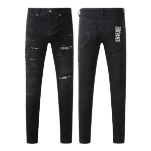KSUBI Men's Jeans Original Elastic Fabrics Distressed Stonewashed Colored Dark Ripped Denim Pencil Pants High