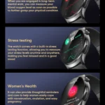 VALDUS ECG Health Smart Watch AMOLED Screen ECG Diagnostic Multi Risk Analysis Body Temperature Monitoring MT600 Smartwatch