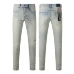 Designer Clothing KSUBI Men’s Jeans Original Elastic Fabrics Distressed Stonewashed Colored Dark Ripped Denim Pencil Pants High