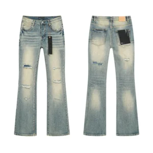 High Quality Men's Designer Ripped Vintage Slim Jeans Blue Men Pants Distressed Denim Jeans