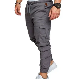 Plus Size Cargo Pants Men's Casual Tethered Elastic Men Jogger Pants Track Pants