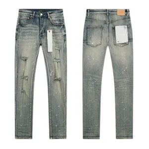 High Quality Men's Designer Ripped Vintage Slim Jeans Blue Men Pants Distressed Denim Jeans