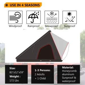 4x4 Camping Car Truck Accessories Hardshell Rooftop Tent Aluminum Ladder