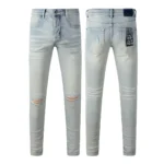 KSUBI Men’s Jeans Original Elastic Fabrics Distressed Stonewashed Colored Dark Ripped Denim Pencil Pants High