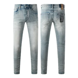 KSUBI Men's Jeans Original Elastic Fabrics Distressed Stonewashed Colored Dark Ripped Denim Pencil Pants High