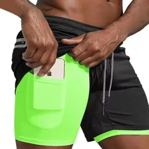 Men's 2-in-1 Camo Quick Dry Yoga and Running Shorts Compression Inner Layer Gym Fitness Jogging Pants
