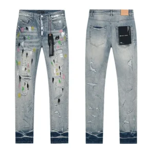 High Quality Men's Designer Ripped Vintage Slim Jeans Blue Men Pants Distressed Denim Jeans