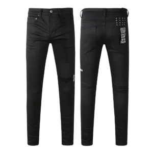 KSUBI Men's Jeans Original Elastic Fabrics Distressed Stonewashed Colored Dark Ripped Denim Pencil Pants High