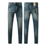 Designer Clothing KSUBI Men’s Jeans Original Elastic Fabrics Distressed Stonewashed Colored Dark Ripped Denim Pencil Pants High