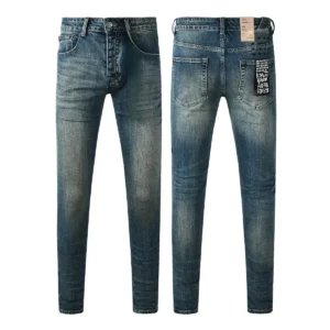 Designer Clothing KSUBI Men's Jeans Original Elastic Fabrics Distressed Stonewashed Colored Dark Ripped Denim Pencil Pants High