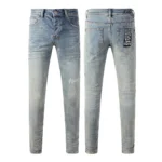 KSUBI Men’s Jeans Original Elastic Fabrics Distressed Stonewashed Colored Dark Ripped Denim Pencil Pants High