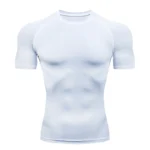 Men Compression Running T Shirt Fitness Tight Short Sleeve Tshirt Training Jogging Shirts Gym Sportswear Quick Dry Rashguard