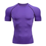 Men Compression Running T Shirt Fitness Tight Short Sleeve Tshirt Training Jogging Shirts Gym Sportswear Quick Dry Rashguard