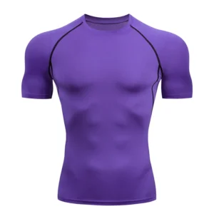 Men Compression Running T Shirt Fitness Tight Short Sleeve Tshirt Training Jogging Shirts Gym Sportswear Quick Dry Rashguard