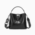 Real Oil Wax Leather Women’s Bucket Bag Casual and Simple Handbag Large Capacity Ladies Cowhide Fashionable Crossbody Tote Bag