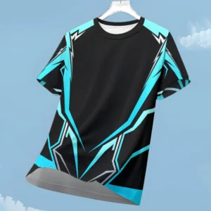 Men's T-shirt Fashion Color Block 3D Print Tee Outdoor Run Fitness Sports Short Sleeve Summer Casual O-neck Loose Breathable Top
