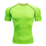 Men Compression Running T Shirt Fitness Tight Short Sleeve Tshirt Training Jogging Shirts Gym Sportswear Quick Dry Rashguard