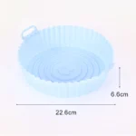 22cm Silicone Air Fryers Oven Baking Tray Pizza Fried Chicken Airfryer Silicone Basket Reusable Airfryer Pan Liner Accessories