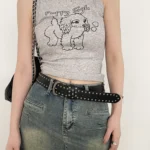 Belt Women’s Jeans tie-in Ladies’ belt fashion personality Rivet Belt senior black fashion