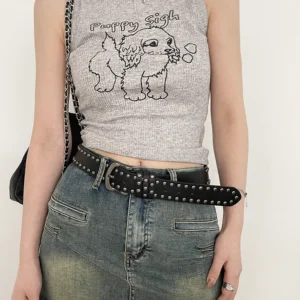 Belt Women's Jeans tie-in Ladies' belt fashion personality Rivet Belt senior black fashion