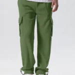 Mens Sweatpants Straight Fit Joggers for Sports and Streetwear Loose Oversized Drawstring Long Pants Men Multi-pocket Pants