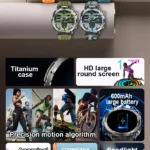 New 5ATM Outdoor Smart Watch Men 600mAh LED Flashlight SmartWatch Compass Bluetooth call Heart rate IP 68 Sports Smartwatch 2025