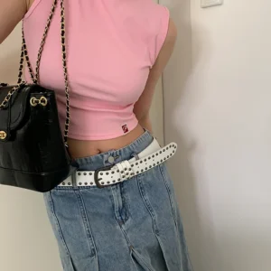 Belt Women's Jeans tie-in Ladies' belt fashion personality Rivet Belt senior black fashion