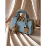 French Hand Boston Bag Women Advanced New Denim Shoulder Crossbody Bag Commuter Makeup Pillow Bag