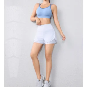 quick-drying women's running shorts sports layer elastic waist active sports shorts with pockets yoga shorts