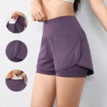 quick-drying women’s running shorts sports layer elastic waist active sports shorts with pockets yoga shorts
