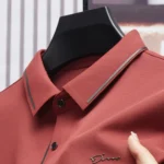 Men’s Polo Shirt Seamless Premium Luxury Cool Fabric Business Casual Golf Slim Fit Blouse Collar T-shirt