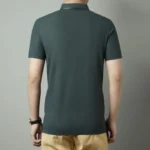 Men’s Polo Shirt Seamless Premium Luxury Cool Fabric Business Casual Golf Slim Fit Blouse Collar T-shirt